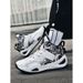 New autumn and winter mandarin duck basketball shoes men's leather breathable high top sports shoes students practical training shoes women's shoes_vogvips.com