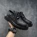 Euro Step Leather Cowhide Formal Black Versatile Casual Business Korean Style Trendy British Brogue Carved Men's Shoes_vogvips.com