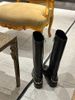 Sheepskin Version~ Xiaoxiangfeng Chain Leather Knight Boots Women's French Side Zipper Boots Skinny Boots Tall Boots_vogvips.com
