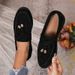 Women's Slip-On Loafers Comfortable Casual Low Heel Round Toe Shoes - Soft PU Upper & Breathable Cotton Lining - Available In Black, Beige, Khaki_vogvips.com