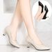 Soft Leather Fashion New Trendy Single High Women's Stiletto Pointed Toe Kitten Mid Heels Professional Work Shoes Black_vogvips.com