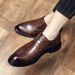 Spring Summer Men's Leather Korean Trendy Wedding Groom Groomsman Formal British Style Brogue Casual Shoes_vogvips.com