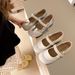 French Beautiful Silver Single Shoes Women's Spring And Summer Ballet Shoes Flat All-match Skirt Mary Jane Shoes_vogvips.com