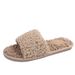 X Autumn Winter New Simple Lamb Wool One-Word Indoor Warm Home Slippers For Women_vogvips.com