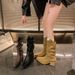 Fashion Casual Chunky Heel Martin For Women 2025 Autumn Winter New Long Thick Sole Comfortable Riding Pointed Toe_vogvips.com