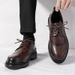 Euro Step 2025 Spring And Autumn New Brogue Casual Leather Formal Business Men's British Style Height Increasing Shoes_vogvips.com