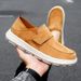 Men's plus-size leather loafers Fashion casual shoes Men's Velcro loafers_vogvips.com