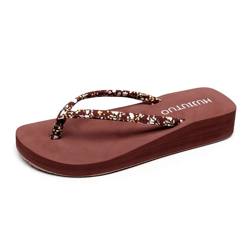 Women's Casual Korean Style Flip Flops Trendy Summer Wedge Sandals Thick Sole Non Slip Thong_vogvips.com