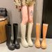 German Women's 2026 New Model Adult Rain Boots Silicone Non-slip High Aesthetic Fashion High-tube Water Shoes For_vogvips.com