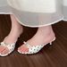 Chuyuji French-style Exquisite Niche Polka Dot Sandals For Women With Bowknot Satin Elegant Open-toe Low-heel Slippers_vogvips.com