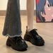 British Style Thick-Soled Women's Leather 2025 New Spring Versatile Black JK Loafers Platform Shoes Ins Trend_vogvips.com