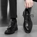 Suitable For All Seasons 2025 Spring New British Style Trendy Wedding Pointed Derby Casual Business Formal Leather Shoes Men 2304-G_vogvips.com