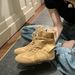 Women Boxing Boots Grape Mom Same Height Increase 4Cm Wasteland Style Triangle Scarf Tie Mid-Calf German Training Boxing Short Boots_vogvips.com