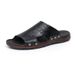 Large Size 48 One Word Slippers For Men To Wear At Home, Open Toe Sandals, Wading Beach S, Cowhide Slippers, Men's_vogvips.com