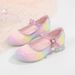 26ss Princess Girls' Shoes Soft Sole Performance Spring Autumn Bowknot Fashion Sweet Cute Non-slip Rainbow Children's High Girls'_vogvips.com