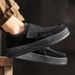 2025 Autumn New Men's Shoes Fau Pig Eight Leather Slip-On Loafers Casual Sneakers_vogvips.com