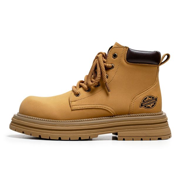 Retro Rhubarb Boots Men's Big Head Martin Boots Men's Retro Single Boots Short Boots Locomotive Boots Thick Bottom_vogvips.com