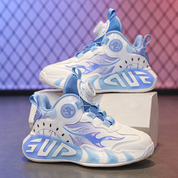 Children's Basketball Boys Girls Sports Friction Sound Summer New Mesh Breathable Lightweight Training Shoes_vogvips.com