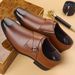 Aofu 3756 New Pointed Business Leather For Men With European Style Metal Buckle Men's Shoes_vogvips.com