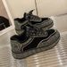 Women's Rhinestone Fashion Sneakers - Chunky Sole Lace-Up Casual Shoes For All Seasons_vogvips.com