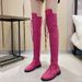 20 Autumn Winter New Style Lace-up Round Toe Over-the-Knee Long Women's Boots Large Size 43_vogvips.com