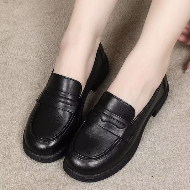 High Quality 2025 New Single For Women Soft Sole Mom Spring British Style Small Leather Shoes Versatile Loafers Trendy_vogvips.com