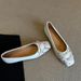 Lan Cabinet Edition ~ French Style Gentle Shallow Mouth Bowknot Flat Single For Women Slip-On Square Toe Horsehair_vogvips.com