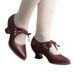 Cross-Border Foreign Trade Plus Size Fashion Single 2024 Hot-Selling Square Heel Lace-Up Small Leather Women's_vogvips.com