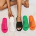 Women's Shoes Summer Large Size Thick Bottom Color Towel Fabric Fur Slippers For Women_vogvips.com