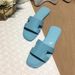 In Stock H Women's Slippers, Solid Color, Flat Sole, Genuine Leather, High-Quality, Comfortable, Lightweight, Suitable_vogvips.com