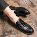 2022 Leather Casual Men Loafers Band Slip On Male Dress Shoes Leisure Style Big Size 38-47 Good Wear-resistant Sole_vogvips.com