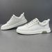 2025 Autumn New Genuine Leather White And Versatile Flat Casual Board Men's One Step Trendy Shoes_vogvips.com