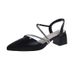 Fashion Sandals For Women Fairy Style 2025 New Summer Closed Toe Chunky Heel Rhinestone High Heels Matching Skirt_vogvips.com