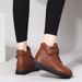 2025 Autumn Winter New High-top For Women, Non-slip Waterproof Sports Casual Cotton Leather Boots, Fleece-lined Flat_vogvips.com