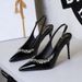 Elegant Women's High Heel Dress Shoes With Rhinestone Straps - Pointed Toe Stiletto Pumps For Parties & Evening Events (Colors: Red/Black/Nude)_vogvips.com