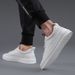 Euro Step Men's 2025 Autumn Korean Style Versatile Sports Sneakers Genuine Leather Casual White Shoes Men 1828 Trendy_vogvips.com