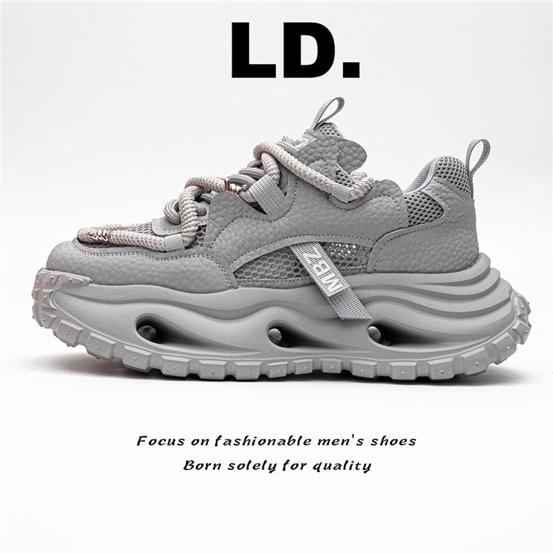 2026 Summer Men's Shoes: Yellow Thick-Soled Dad Shoes, Breathable, Versatile, Casual Sports Trendy Shoes_vogvips.com