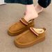 Thick-Soled Fleece-Lined Warm Cotton For Women Autumn Winter New Chinese Style Two-Way Wear Lazy Slip-On Furry_vogvips.com