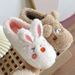 Fluffy For Women Winter Home Indoor Warm Slippers Soft Adorable Cute Rabbit Cartoon Couple Cotton Shoes_vogvips.com