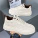Men's Fashion Sneakers With Thick Sole - Casual Comfort Shoes For Running & Daily Wear - Breathable & Lightweight Design - Available In Brown & White_vogvips.com