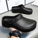 Dropship Men's EVA Chef Shoes Sandals Summer Large Black Kitchen Anti-Slip Work Shoes Waterproof Oil-Repellent Kitchen Shoes_vogvips.com