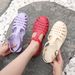 Cross-Border Foreign Trade Closed-Toe For Women Summer Flat Hollow Out Non-Slip Beach Jelly Shoes Plastic Roman Sandals_vogvips.com