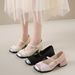 Fairy Style Single Shoes Female Super Fire Versatile Temperament Thick Heel With Skirt One Word With Single Shoes_vogvips.com