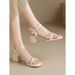 MTX French Style Mid-Heel Fairy Sandal For Women Summer 2025 New Veratile Chunky Heel To Match Dree Plu Size High_vogvips.com
