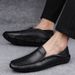 Top Layer Men's Round Head Shoes Overalls Single Shoes Men's Casual Leather Shoes One Foot_vogvips.com