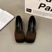French Evening Wind Square Head Shallow Mouth Thick High Heels Women's Retro Maillard Not Tired Feet Small Leather Shoes Single Shoes_vogvips.com