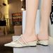 599-10 French Fairy-style Pearl Chain Slip-on Shoes For Women, Comfortable Versatile, With A High-end And Elegant Feel_vogvips.com