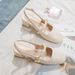 Women's Closed-toe Sandals, New Summer 2025, Fairy Style, Chunky Heel, French Pearl Design, Open-back Shoes To Pair With_vogvips.com