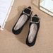 Mom Summer Rhinestone 2026 Spring Autumn New Style Hidd Loafers Pointed Toe Wedge Heel Black Office Work Shoes For_vogvips.com