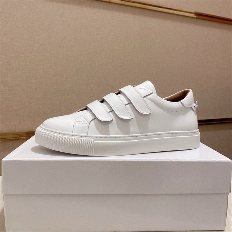 Trendy Brand Genuine Leather Casual White 2025 Spring Autumn Men's Sneakers Stylish Velcro Board Shoes_vogvips.com